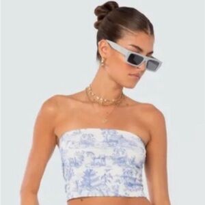 Blue Porcelain Tube Top